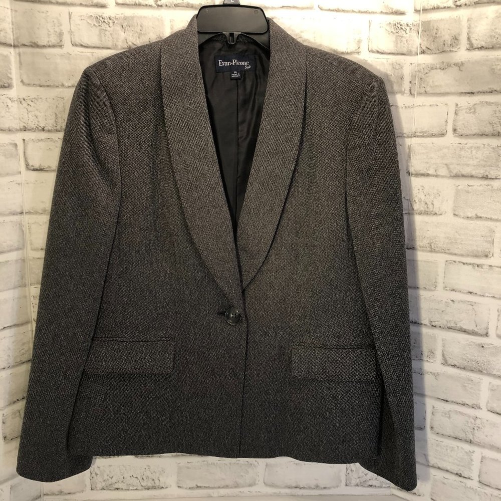 Evan-Picone Jacket, Size 14, Dark Gray